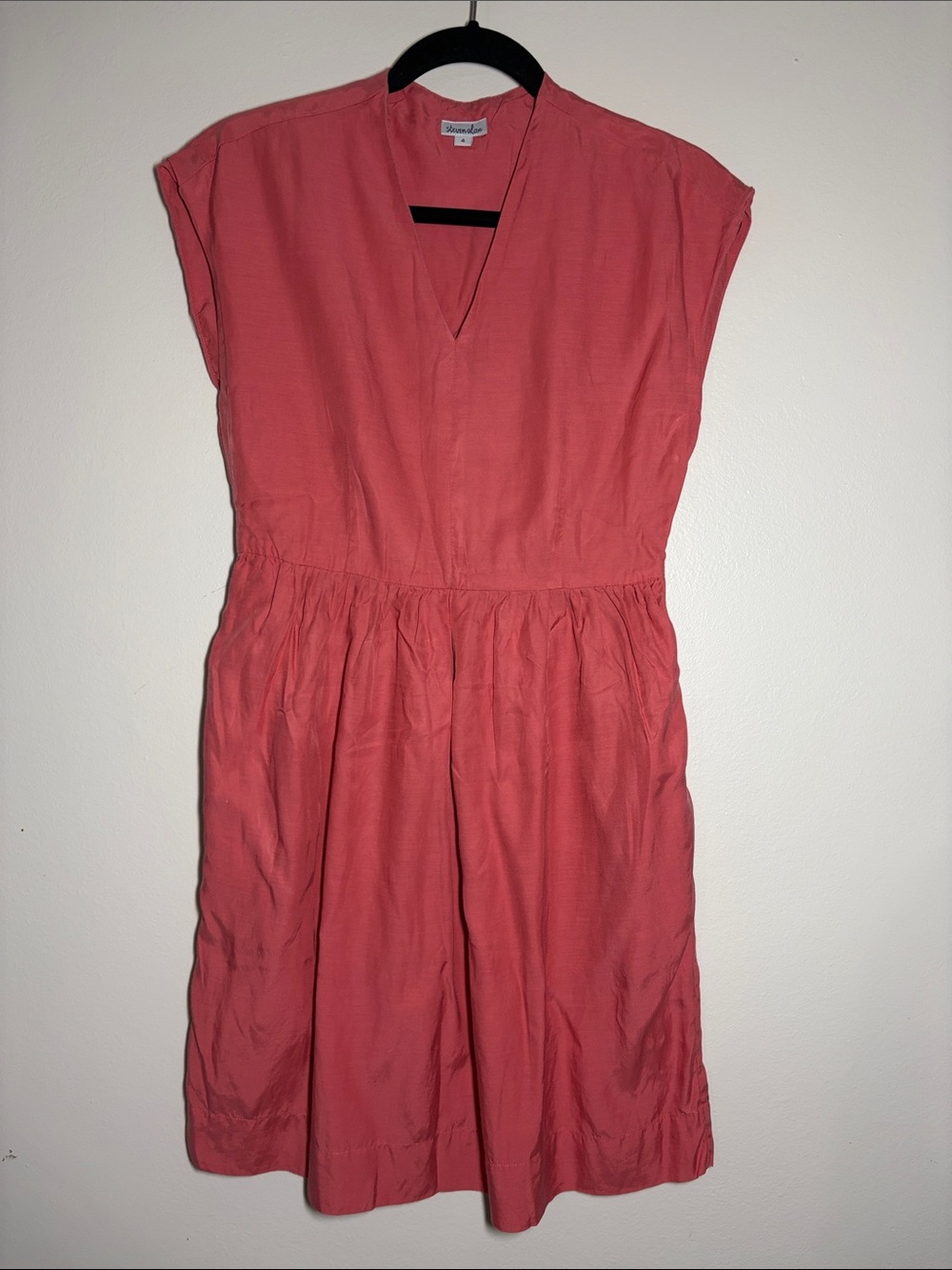 Steven Alan Sleeveless Cotton Blend Dress Pockets